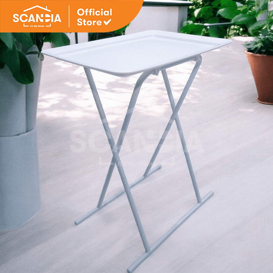 SCANDIA Meja Lipat Folding Table Vandrap 51.5X36.5X66CM Sandy White