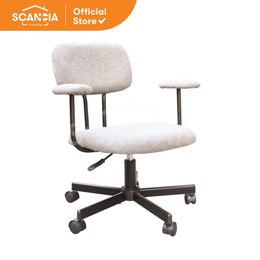 SCANDIA Office Chair Kursi Kantor Elias 65x59x75-85 Cm Grey Abu