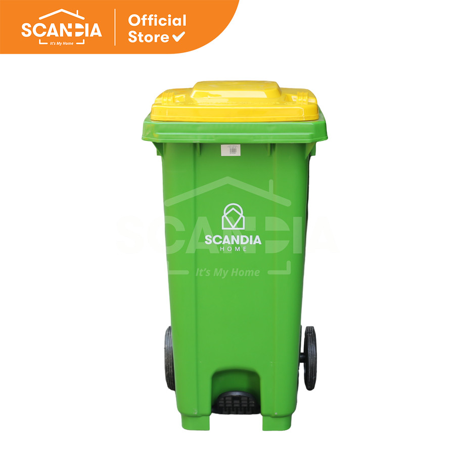 SCANDIA Tempat Sampah Plastic Wheel Bin W/Pedal 240L (ZTL/XDL-240U-19)
