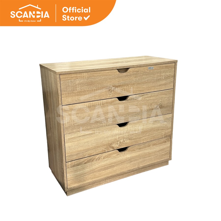 SCANDIA Laci Chest 4 Drawers Kennet 90X38X84 Sonoma Oak