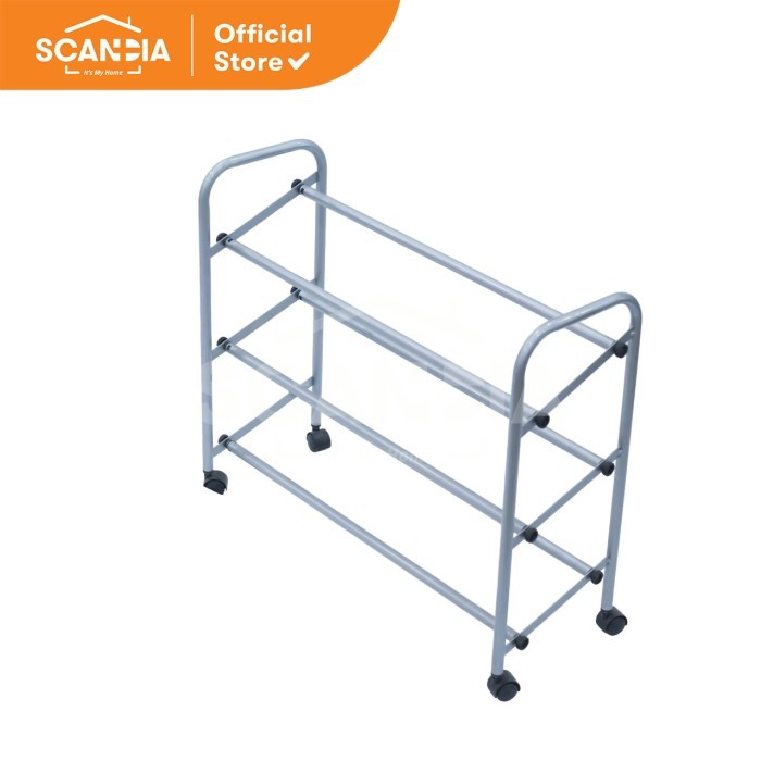 [YEAR-END SALE] SCANDIA Rak Sepatu Shoe Rack Expandable Glat 62-116x23x53Cm Silver
