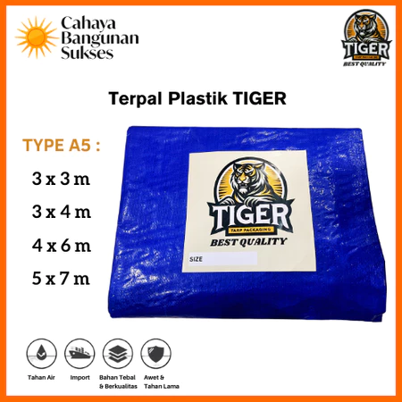 TERPAL PLASTIK KOREA TIGER A5 BERBAGAI UKURAN