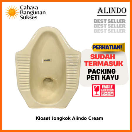 [Packing Peti Kayu] Kloset Jongkok Keramik Alindo / Closet Jongkok Alindo