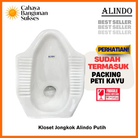 [Packing Peti Kayu] Kloset Jongkok Keramik Alindo / Closet Jongkok Alindo