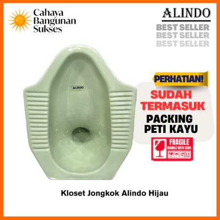 [Packing Peti Kayu] Kloset Jongkok Keramik Alindo / Closet Jongkok Alindo