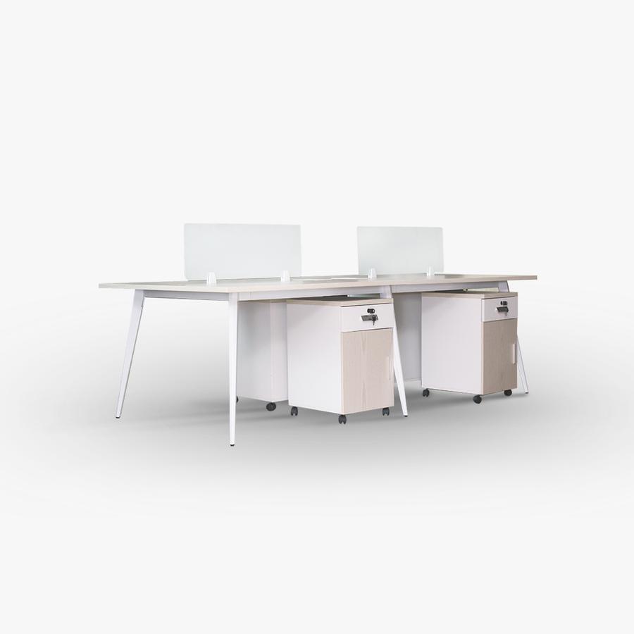 KANA Macedonia - Workstation 4s with Cabinet / Meja Kerja 4 Dudukan