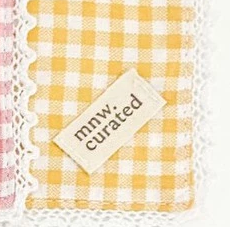 Gingham Lace Coaster by mnw.curated (alas gelas/ tatakan gelas motif kotak dengan renda setiap sisi)