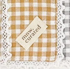 Gingham Lace Coaster by mnw.curated (alas gelas/ tatakan gelas motif kotak dengan renda setiap sisi)