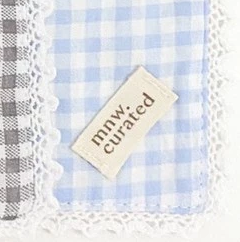 Gingham Lace Coaster by mnw.curated (alas gelas/ tatakan gelas motif kotak dengan renda setiap sisi)