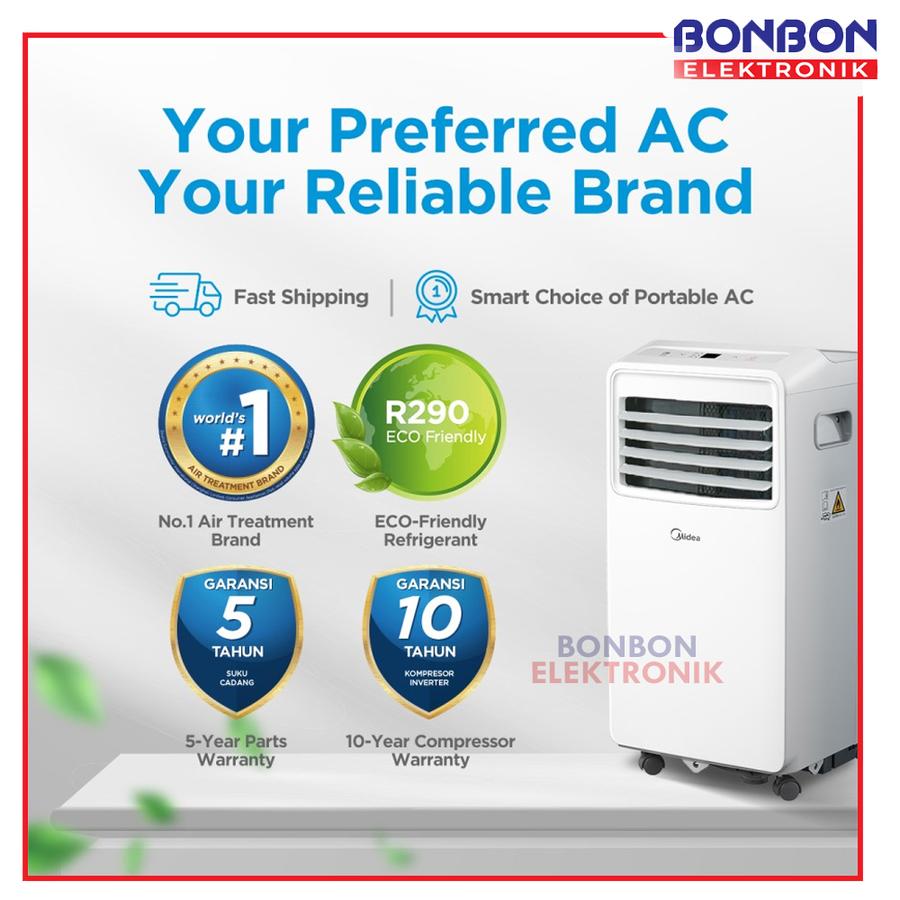 Midea AC Portable 0.5PK MPHA-05CRN7 / MPHA 05CRN7 1/2 PK