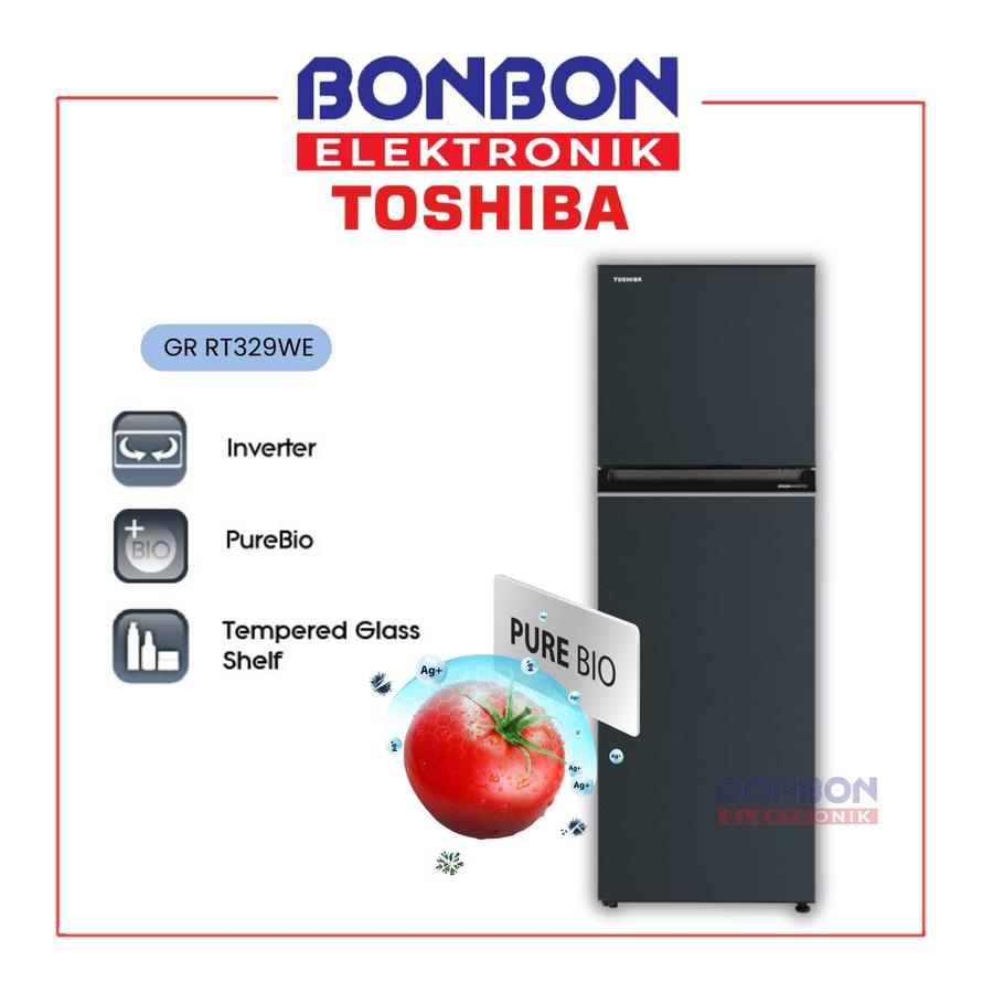 Toshiba Kulkas 2 Pintu 253L GR-RT329WE / 2 Door Small GR-RT329WE-PMF