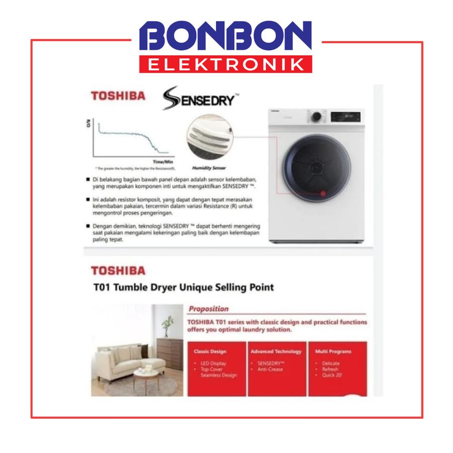 Toshiba Dryer Front Loading 8KG TD-H80SEN / TDH80SEN