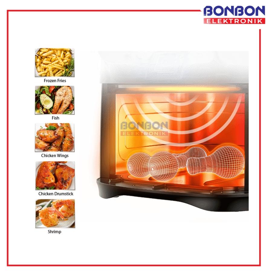 Toshiba Air Fryer 5.2 L AF-52CS1TRID(H) / AF52CS1TRID / AF 52CS1TRID Hitam 5.2 Liter 12 Preset Menu - Menu-IQ Program