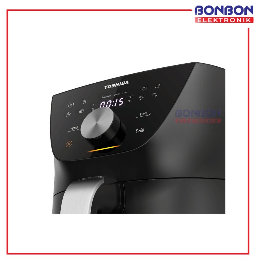 Toshiba Air Fryer 5.2 L AF-52CS1TRID(H) / AF52CS1TRID / AF 52CS1TRID Hitam 5.2 Liter 12 Preset Menu - Menu-IQ Program