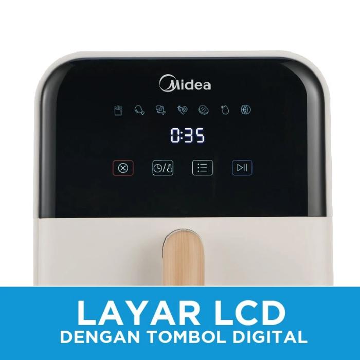 Midea Air Fryer 4L 650w Multifungsi MAD40007ADI Tanpa Minyak Untuk Goreng Panggang Dan Bakar - MAD40007ADG