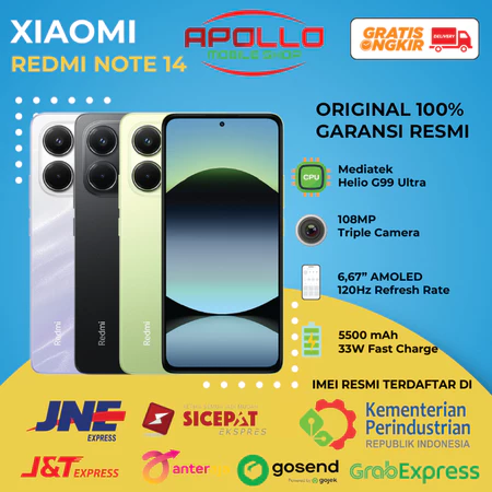Xiaomi Redmi Note 14 [8GB+128GB] [8GB+256GB] - Garansi Resmi 1 Tahun
