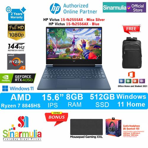 HP Victus 15-fb2555AX/fb2556AX Ryzen 7 8845HS RTX4050 512GB SSD 8GB 144Hz IPS Win11+OHS 