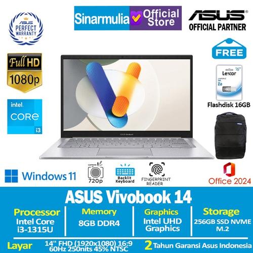 ASUS Vivobook 14 A1404VA i3-1315U 256GB SSD 8GB FHD Win11+OHS