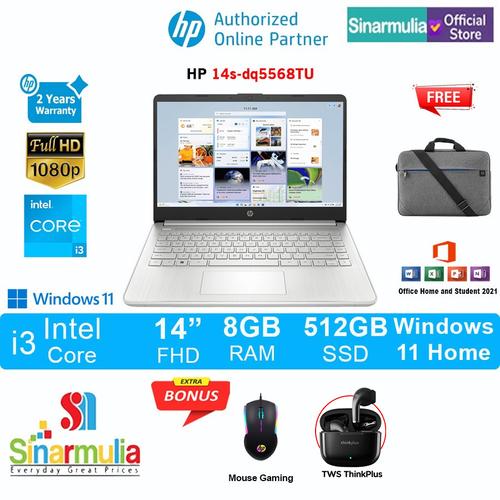 HP 14s-dq5568TU i3-1215U 512GB SSD 8GB FHD Win11+OHS