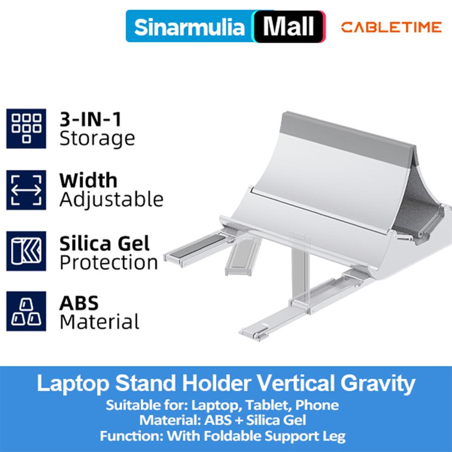 CABLETIME Laptop Stand Holder Vertical Gravity Adjustable Holder For Desk