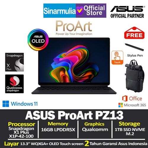 ASUS ProArt PZ13 HT5306QA Snapdragon X1 Plus 1TB SSD 16GB Qualcomm OLED Touch Win11+OHS