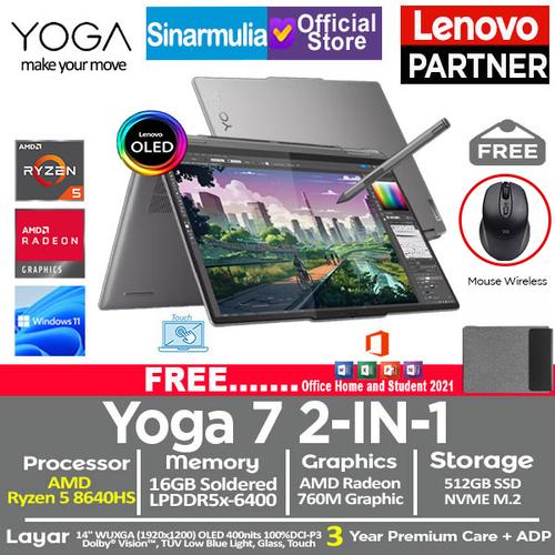 Lenovo Yoga 2IN1 Ryzen 8640HS 512GB SSD 16GB OLED Touch Win11+OHS