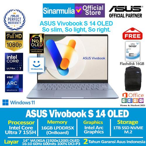 ASUS Vivobook S 14 OLED S5406MA Intel Ultra 7 155H 1TB SSD 16GB WIN11