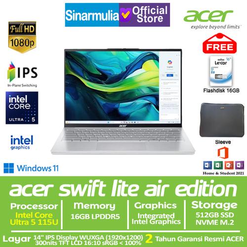 ACER Swift Lite 14 Air Edition SFL14-54M Ultra 5 115U 512GB SSD 16GB