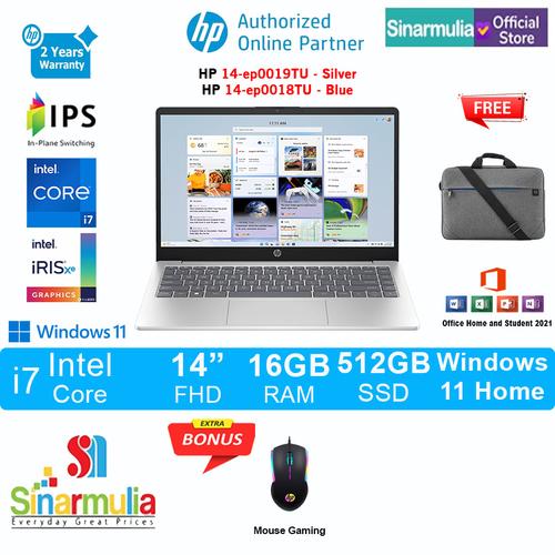 Laptop Hp 14-ep0018tu/0019tu i7-1355U 512GB SSD 16GB Iris Xe Win+OHS