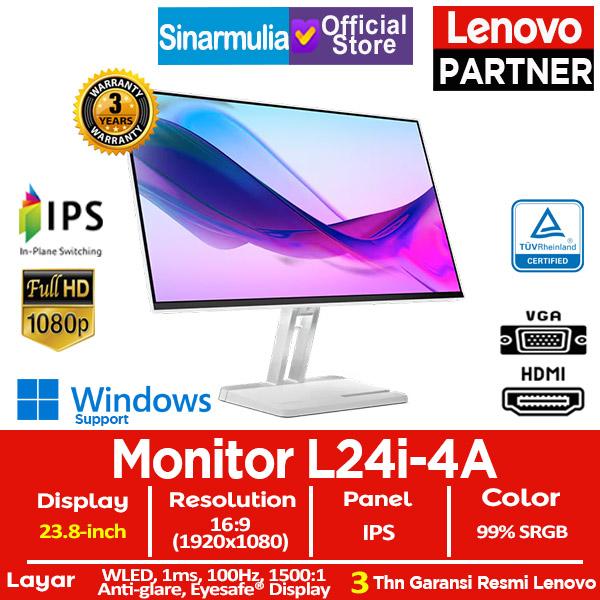 Monitor LED Lenovo L24i-4A 23.8 IPS 100Hz 1ms HDMI VGA 99%sRGB Eye Car
