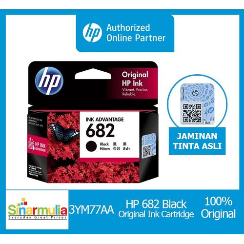 HP 682 Black Original Ink Advantage Cartridge Tinta Printer