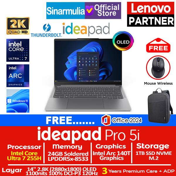 Lenovo Ideapad Pro 5i Ultra 7 255H 1TB SSD 24GB 2.8K OLED 100%sRGB 120Hz Win11+OHS