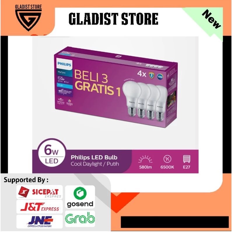 Philips MultiPack MyCare LedBulb 6W 6500K Putih