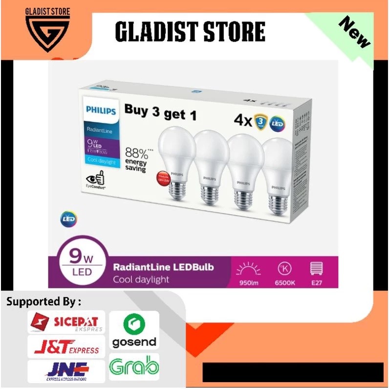 Philips RadiantLine Multipack LEDBulb 9W 6500K
