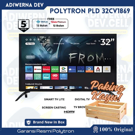 POLYTRON SMART DIGITAL TV 32 inch HD Ready PLD 32CV1869 - Garansi Resmi