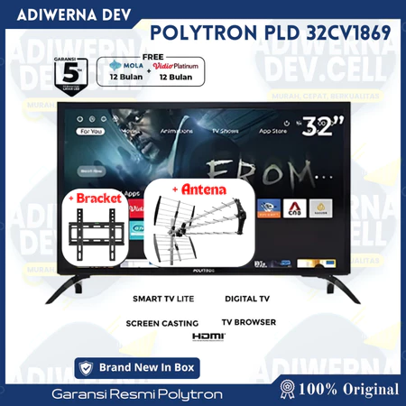 POLYTRON SMART DIGITAL TV 32 inch HD Ready PLD 32CV1869 - Garansi Resmi