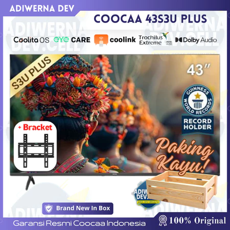 COOCAA 43 inch - Coolita 3.0 - Smart TV - Youtube/ Prime Video - Dolby Audio (COOCAA 43S3U Plus)