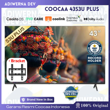 (INSTAN TEGAL) COOCAA 43 inch - Coolita 3.0 - Smart TV - Youtube/ Prime Video - Dolby Audio (COOCAA 43S3U Plus)
