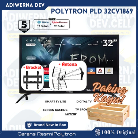 POLYTRON SMART DIGITAL TV 32 inch HD Ready PLD 32CV1869 - Garansi Resmi