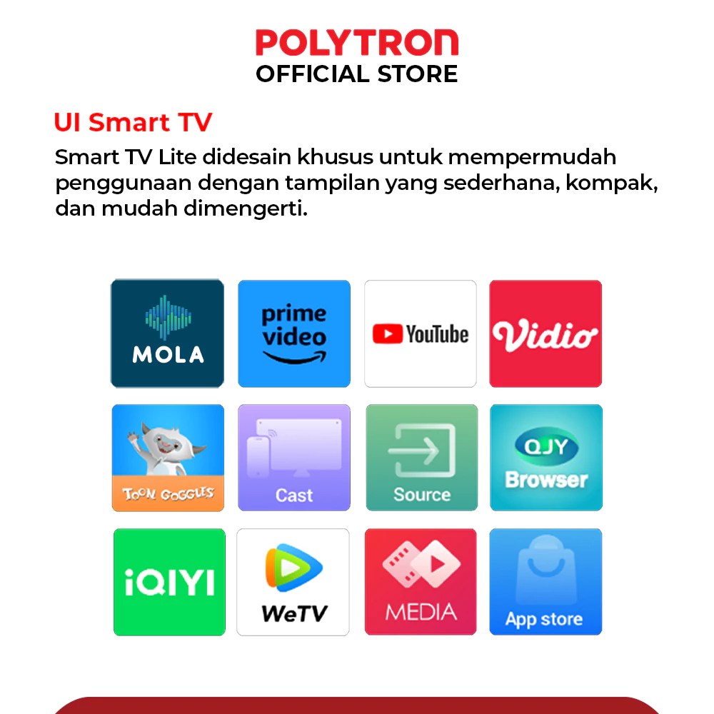 POLYTRON SMART DIGITAL TV 32 inch HD Ready PLD 32CV1869 - Garansi Resmi