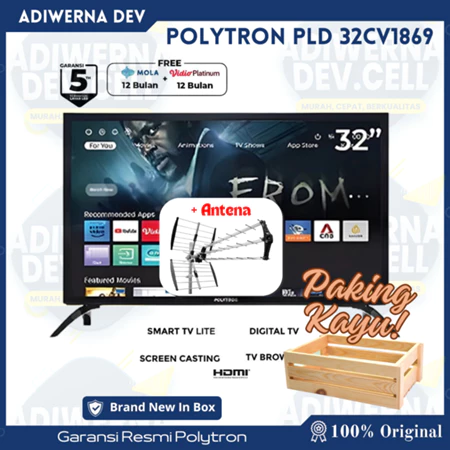 POLYTRON SMART DIGITAL TV 32 inch HD Ready PLD 32CV1869 - Garansi Resmi