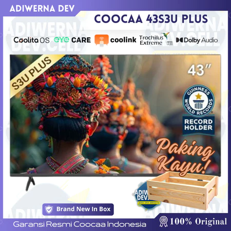 COOCAA 43 inch - Coolita 3.0 - Smart TV - Youtube/ Prime Video - Dolby Audio (COOCAA 43S3U Plus)