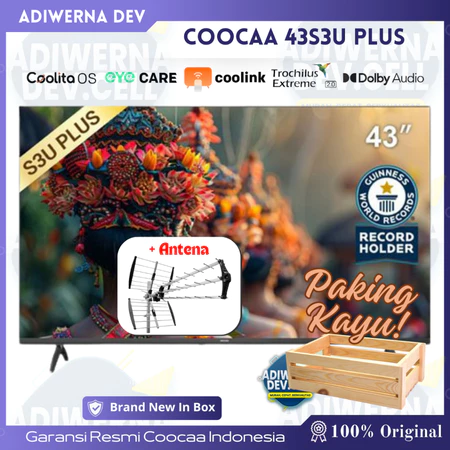 COOCAA 43 inch - Coolita 3.0 - Smart TV - Youtube/ Prime Video - Dolby Audio (COOCAA 43S3U Plus)