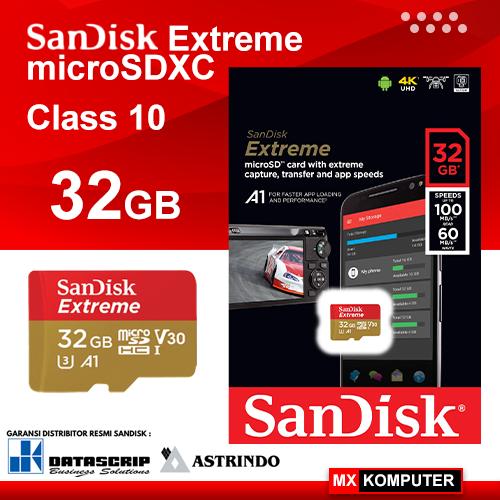 Micro SD SanDisk 32 GB 100mb/s EXTREME U3 CLASS 10 | Memory Card 32GB