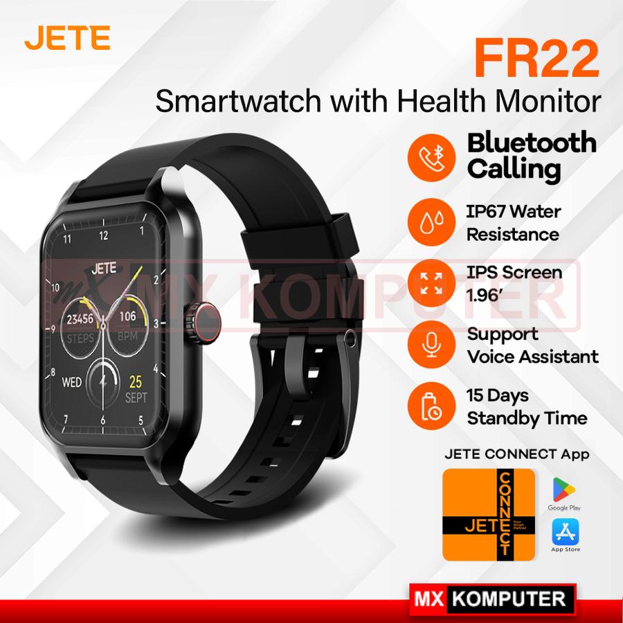Smartwatch JETE FR22 Sport Mode 100 Custom Watch Face Screen IPS With IP67 - Black