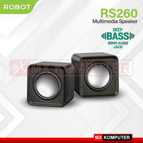 Robot RS260 Speaker Multimedia Komputer Kabel USB 3.5mm 4W -