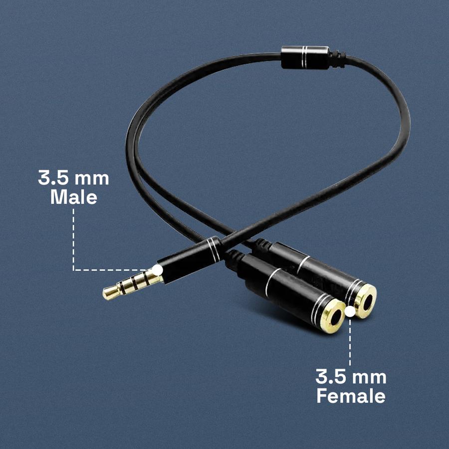 Splitter Audio 3.5mm Male ke 3.5mm Female Headphone Mic 38cm