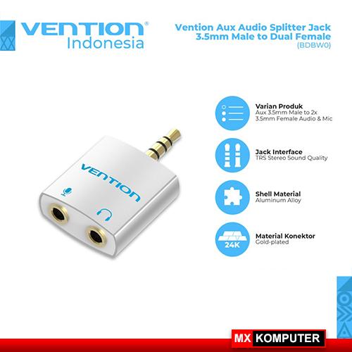 Vention BDB Aux Audio & Mic Splitter 3.5mm Male to 2 Female