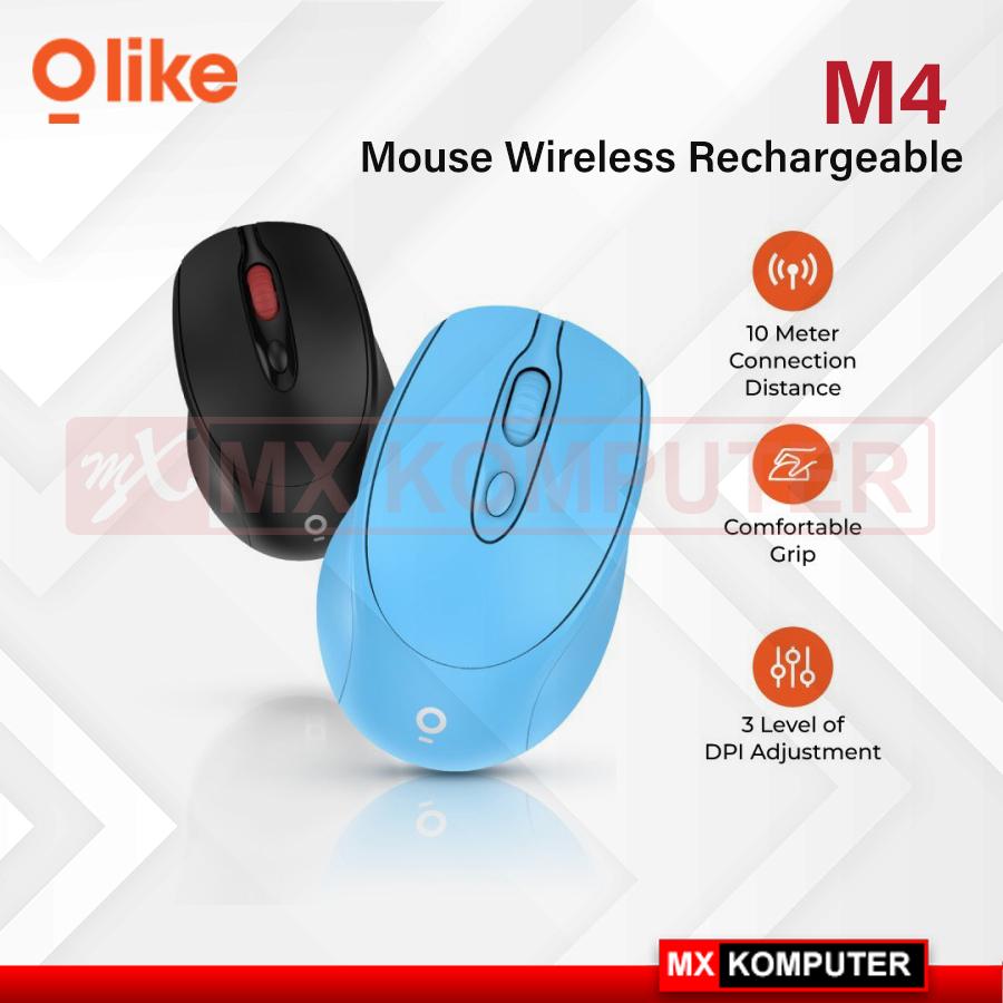 Olike M4 Rechargeable Mouse Wireless 1600 DPI - Hitam
