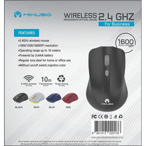 Mouse Wireless Mikuso MOS-W017 2.4Ghz Wireless Mouse W017